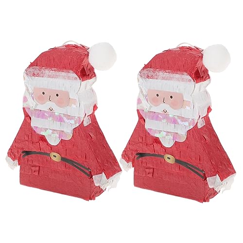 BEBEMOKO 2 Stück Santa Pinata Bulk Candy Mexikanische Süßigkeiten Weihnachten Goodie Filler Party Pinata Weihnachten Santa Claus Pinata Santa Clause Dekoration Festival Pinata Weihnachtsmann Pinata von BEBEMOKO