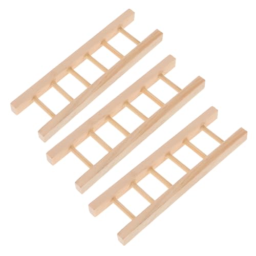 3pcs Puppenhaus Leiter Steplader Kleine Leiter Miniatur Zubehör Leiter Modell Miniaturmöbel Mini Leiter Dekor Puppe Leiter Garten Ornament Leiter Mini Leiter Schmücken Holz BEBEMOKO von BEBEMOKO