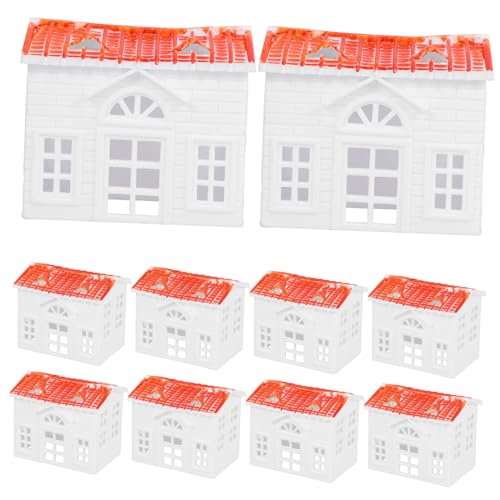 BEBEMOKO 10pcs Villa Modell Micro Landschaft Gebäude Modell Micro Landschaft Modell Landschaft Modell Bäume Diorama Modelle Haus Landschaft Modell Micro Landschaft Dekorationen Klein Kunststoff Weiß von BEBEMOKO