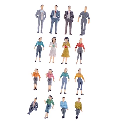 BEBEMOKO 16 Bunte Miniaturfiguren Kleine Menschenfiguren Für Minihäuser Zufällige Stile Miniatur Deko von BEBEMOKO