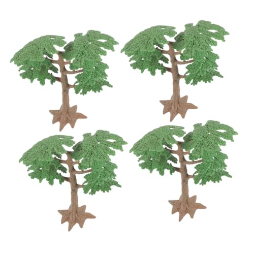 BEBEMOKO 4pcs Simulation Landschaft Baum Mini Modelle Pflanzenmodelle Baum Pflanzen Modelle Zug Modelle Baumschmuck Modell Kleine Baummodelle Glühbirne Decke Garten Baum Modell Kunststoff von BEBEMOKO