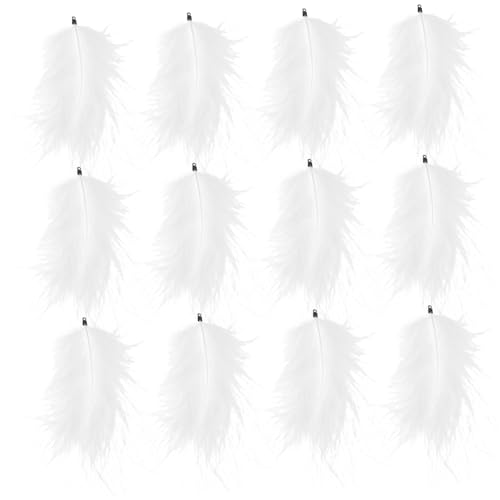 BEBEMOKO 50 Stück Material Hochzeit DIY Plume Makramee Hut Dekorieren Supplies Federn Bastelbedarf Besen Making Supplies Plume Prop Party Plumes DIY Zubehör Party Dekorationen Weiß von BEBEMOKO