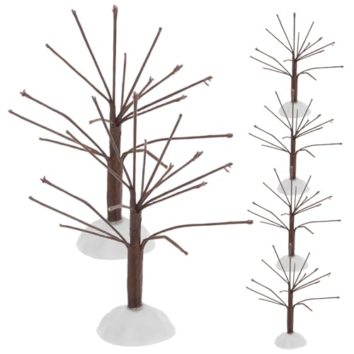 BEBEMOKO 6pcs Mini Baum Modell Weihnachtsbaum Zubehör Künstlicher Baum Faux Baum Bonsai Baum Weihnachtsdekoration Miniatur Baum Ornamente Winzige Ornamente für Mini Baum Kunststoff Kaffee von BEBEMOKO