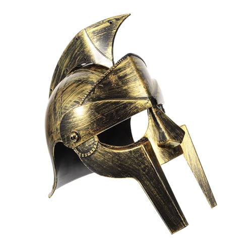 BEBEMOKO Antiker Römischer Helm Stahlhelm Reek Römischer Helm Gladiatorenhelm Kostüm Rüstung Dreisporn Ritter Helm Ritter Helm Römischer Helm Kostüm Römischer Gladiator Helm Kopfbedeckung Kunststoff von BEBEMOKO