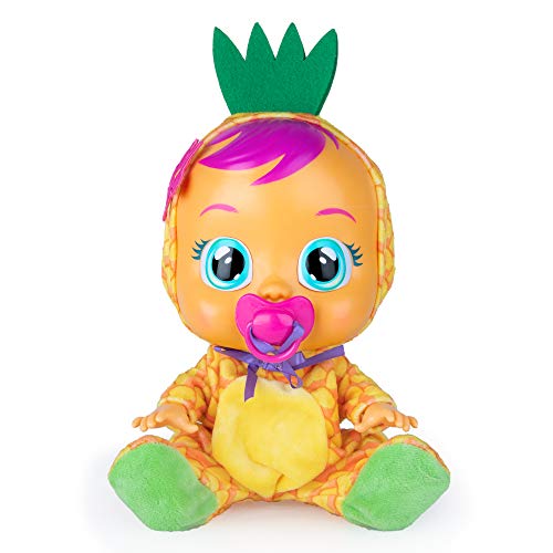 CRY BABIES 93829 Tutti Frutti Pia – Interaktive Babypuppe mit Ananasduft, echten Kullertränen und Babygeräusche; Geschenke für Mädchen & Jungen Puppe ab 2 Jahre von BEBÉS LLORONES LÁGRIMAS MÁGICAS