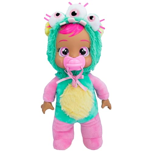 Cry Babies Tiny Cuddles Monster Zippy, Plüsch-Baby-Puppe, Tiny Cuddles mit personalisiertem Pyjama eines Monsters, das echte Tränen weint, Kinder ab 18 Monaten und älter von BEBÉS LLORONES LÁGRIMAS MÁGICAS