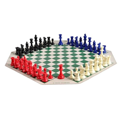 4-Wege Schachspiel Vier Spieler Schachbrettspiel Kombinationsschachspiel Einzigartiges Schachspiel Für Erwachsene Und Kinder Reise Familienspiel Für Schulen Und Organisationen von BEBIKR