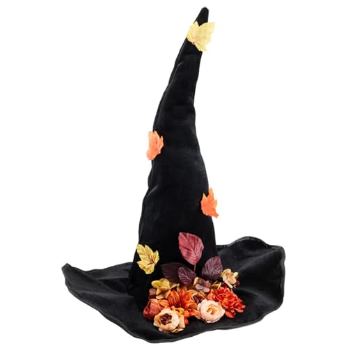 BEBIKR Halloween Hexenhut für Cosplay Cord Blume Zauberer Hut Erwachsene Unisex Hexenhut Kostüm Cloche Festival Urlaub Hut von BEBIKR