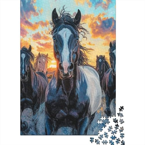 EIN galoppierendes Pferd Puzzle Nutztiere Holzpuzzle Holzwerkstoff Klassische HeimdekoRatteion Kinder Ab 14 Jahren 1000 Teile 1000pcs (75x50cm) von BECFAZLCU