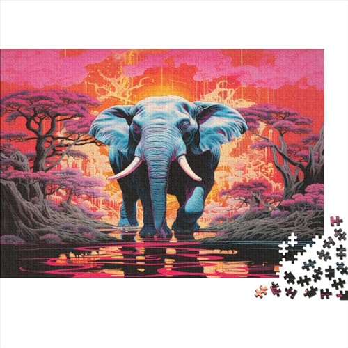 Elefant Puzzle 1000 Teile Für Erwachsene Und Kinder Ab 14 Jahren Für Stressabbauer Puzzel 1000pcs (75x50cm) von BECFAZLCU