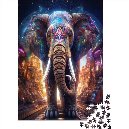 Elefant Puzzle 1000 Teile Puzzles Für Erwachsene Lernspiel Herausforderungsspielzeug 1000-teilige Puzzlespiel Für Erwachsene Kinder Puzzel 1000pcs (75x50cm) von BECFAZLCU