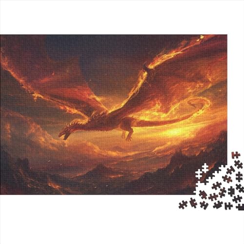 Flamme Pterosaurierier.kgm Puzzle 1000 Teile,Puzzlespiel Für Erwachsene,Impossible Puzzle,Puzzle GesKükenlichkeitsspiel Für Die Ganze Familie, Geschenke Puzzel 1000pcs (75x50cm) von BECFAZLCU