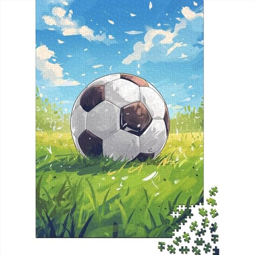 Fußball Fußball Puzzle Sport Holzpuzzle Holzwerkstoff Puzzlespiel Family DecoRatteion Kinder Ab 14 Jahren 1000 Teile 1000pcs (75x50cm) von BECFAZLCU