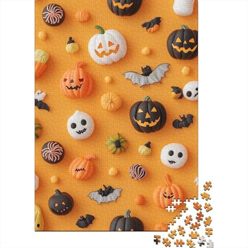 Halloween Puzzle Geister Kürbisse Holzpuzzle Holzwerkstoff Bunte DIY HeimdekoRatteion Kinder Ab 14 Jahren 1000 Teile 1000pcs (75x50cm) von BECFAZLCU