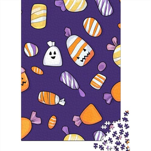 Halloween Puzzle Geister Kürbisse Holzpuzzle Holzwerkstoff Bunte DIY HeimdekoRatteion Kinder Ab 14 Jahren 1000-teilige 1000pcs (75x50cm) von BECFAZLCU