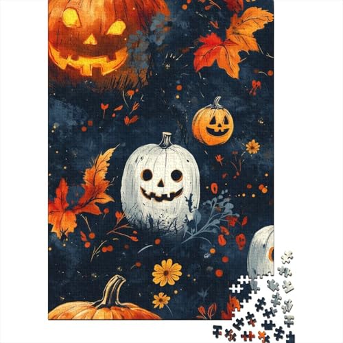 Halloween Puzzle Geister Kürbisse Holzpuzzle Holzwerkstoff Klassische Family DecoRatteion Kinder Ab 14 Jahren 1000 Teile 1000pcs (75x50cm) von BECFAZLCU