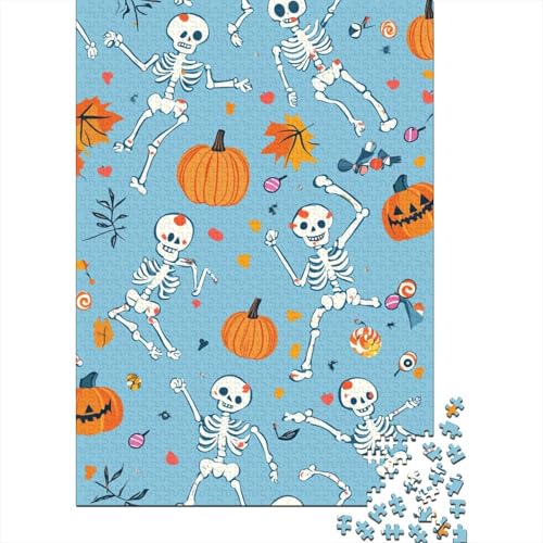 Halloween Puzzle Geister Kürbisse Holzpuzzle Holzwerkstoff Lernspiel Home DekoRatteion Kinder Ab 14 Jahren 1000 Teile 1000pcs (75x50cm) von BECFAZLCU