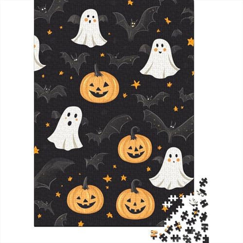 Halloween Puzzle Geister Kürbisse Holzpuzzle Holzwerkstoff Puzzlespiel HeimdekoRatteion Kinder Ab 14 Jahren 1000 Teile 1000pcs (75x50cm) von BECFAZLCU