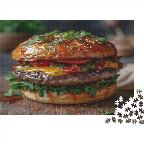 Hamburger 1000 Stück Puzzles Für Erwachsene Teenager Stress Abbauen Familien-Puzzlespiel 1000-teiliges Puzzle Kinder Lernspiel Spielzeug Geschenk Puzzel 1000pcs (75x50cm) von BECFAZLCU