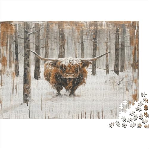 Highland Kattle Puzzle 1000 Teile Erwachsener Kniffel Spaß Für Die Ganze Familie - Abwechslungsreiche 1000 Puzzleteilige Motive Puzzle Erwachsene, Puzzel 1000pcs (75x50cm) von BECFAZLCU