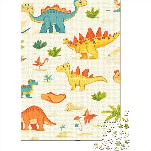 Jurassic Dinosaurierier Puzzle Holzpuzzle Holzwerkstoff Bunte DIY Home DekoRatteion Kinder Ab 14 Jahren 1000-teilige 1000pcs (75x50cm) von BECFAZLCU