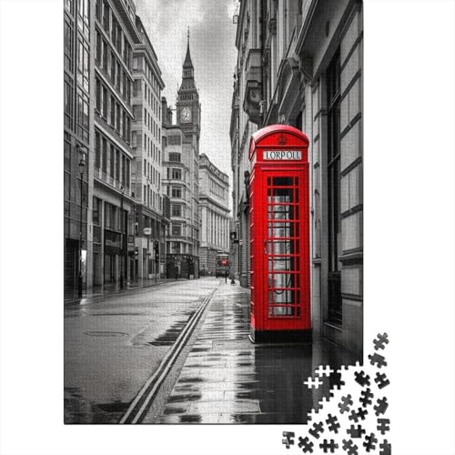 London Street Szene Puzzle 1000 Teile Puzzles Für Erwachsene Lernspiel Herausforderungsspielzeug 1000-teilige Puzzlespiel Für Erwachsene Kinder Puzzel 1000pcs (75x50cm) von BECFAZLCU