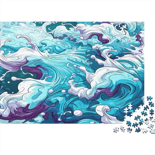 Ozean Wave 1000 Stück Puzzles Für Erwachsene Teenager Stress Abbauen Familien-Puzzlespiel Mit Poster in 1000-teiliges Puzzle Kinder Lernspiel Spielzeug Geschenk Puzzel 1000pcs (75x50cm) von BECFAZLCU