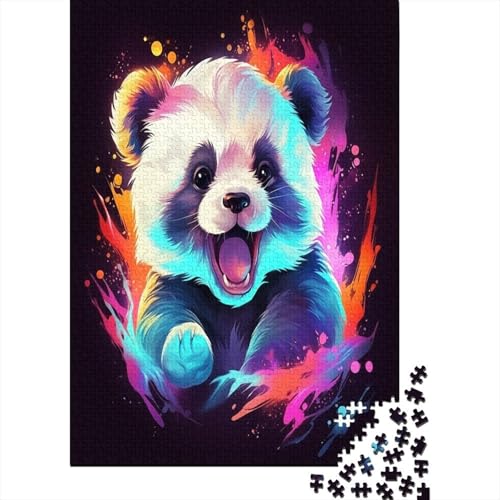 Panda 1000 Stück Puzzles Für Erwachsene Teenager Stress Abbauen Familien-Puzzlespiel Mit Poster in 1000-teiliges Puzzle Kinder Lernspiel Spielzeug Geschenk Puzzel 1000pcs (75x50cm) von BECFAZLCU