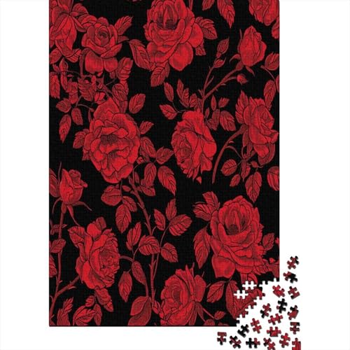 Red Rose Blume Puzzle 1000 Teile Puzzles Für Erwachsene Klassische Puzzles 1000 Teile Erwachsene Puzzlespiel Erwachsene 1000 Teile Erwachsenen Puzzlespiel Puzzel 1000pcs (75x50cm) von BECFAZLCU