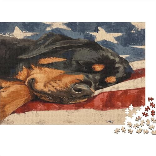 Rottweiler Puzzle 1000 Teile, Erwachsene, Klassische Puzzle, Impossible Puzzle,GesKükenlichkeitsspiel Für Die Ganze Familie Erwachsenenpuzzle Ab 14 Jahren Puzzel 1000pcs (75x50cm) von BECFAZLCU