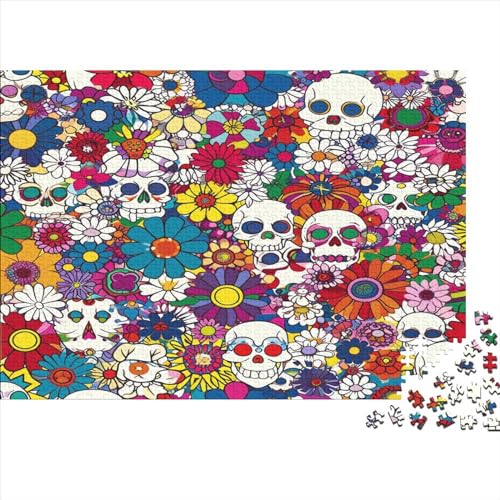 Schädel Puzzle 1000 Teile,Puzzle Für Erwachsene, Impossible Puzzle,Puzzle Farbenfrohes Legespiel,GesKükenlichkeitsspiel Für Die Ganze Familie Puzzel 1000pcs (75x50cm) von BECFAZLCU