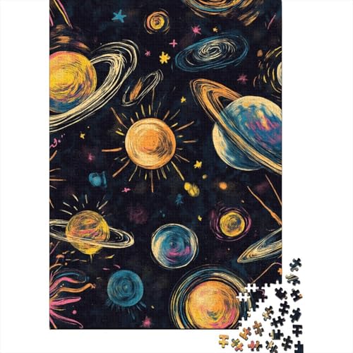 Sternenhimmel-Universum Puzzle Weltraum Holzpuzzle Holzwerkstoff Lernspiel Family DecoRatteion Kinder Ab 14 Jahren 1000-teilige 1000pcs (75x50cm) von BECFAZLCU