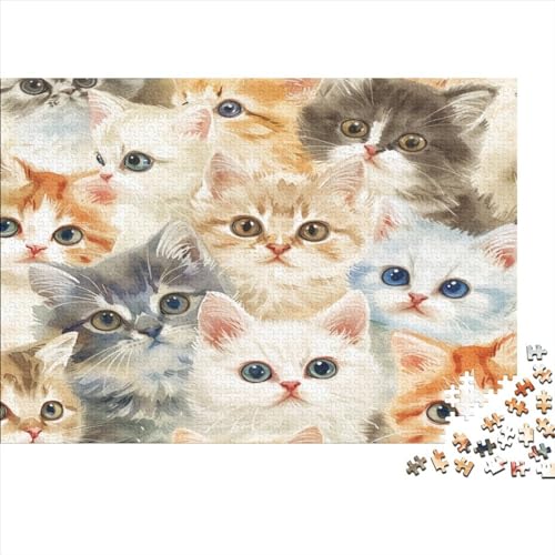 Cute Kat Puzzle 1000 Teile,für Erwachsene, Impossible Puzzle,farbenfrohes Legespiel,GesKükenlichkeitsspiel Für Die Ganze Familie,Erwachsenenpuzzle Puzzel 1000pcs (75x50cm) von BEDDINGPW