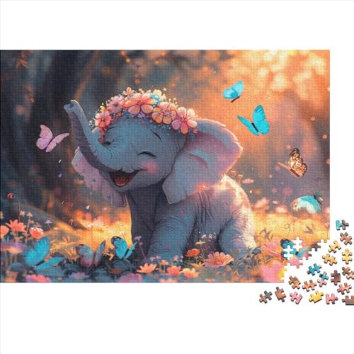 Elefant Puzzlespiel 1000 Teile Jigsaw Puzzle 1000 Puzzle FüR Erwachsene Kinder Senioren Erwachsenen Puzzlespiel Puzzel 1000pcs (75x50cm) von BEDDINGPW