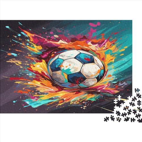 Fußball 1000 Stück Puzzles Für Erwachsene Teenager Stress Abbauen Familien-Puzzlespiel 1000-teiliges Puzzle Kinder Lernspiel Spielzeug Geschenk Puzzel 1000pcs (75x50cm) von BEDDINGPW