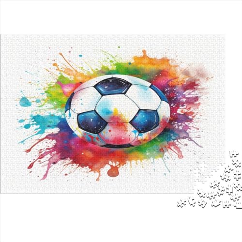 Fußball 1000 Stück Puzzles Für Erwachsene Teenager Stress Abbauen Familien-Puzzlespiel 1000-teiliges Puzzle Kinder Lernspiel Spielzeug Geschenk Puzzel 1000pcs (75x50cm) von BEDDINGPW