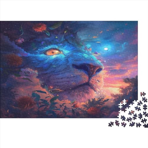 Löwe 1000 Stück Puzzles Für Erwachsene Teenager Stress Abbauen Familien-Puzzlespiel 1000-teiliges Puzzle Kinder Lernspiel Spielzeug Geschenk Puzzel 1000pcs (75x50cm) von BEDDINGPW