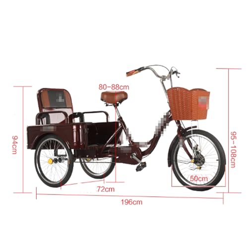 Erwachsenen-Dreirad, dreirädriger Cruising-Trike mit großem Einkaufskorb, 3-Rad-Cargo für Senioren A Erwachsenen-Dreirad, dreirädriger Cruising-Trike mit großem Einkaufskorb, 3-Rad-Cargo für Senioren A von BEDOIN