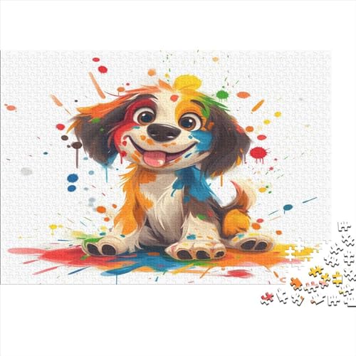 Cartoon Hund 1000 Teile, Impossible Puzzle,GesKükenlichkeitsspiel Für Die Ganze Familie, Erwachsenenpuzzle Ab 14 Jahren Puzzel 1000pcs (75x50cm) von BEDPOCHY