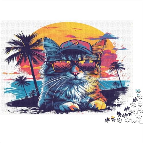 Cute Kat Puzzle 1000 Teile Erwachsene Puzzles Für Erwachsene Klassische Puzzles 1000 Teile Erwachsene Puzzlespiel Schwer Pädagogisches Spielzeug Erwachsene Kinder Puzzel 1000pcs (75x50cm) von BEDPOCHY