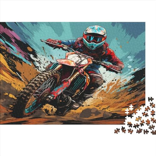 Dirt Bike 1000 Stück Puzzles Für Erwachsene Teenager Stress Abbauen Familien-Puzzlespiel Mit Poster in 1000-teiliges Puzzle Kinder Lernspiel Spielzeug Geschenk Puzzel 1000pcs (75x50cm) von BEDPOCHY