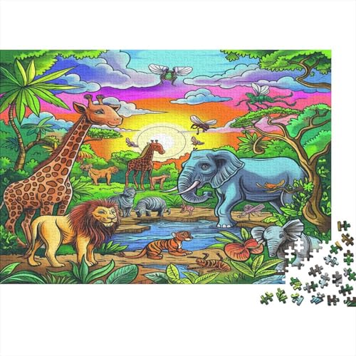 Dschungeltiere Puzzle 1000 Teile,Puzzle Für Erwachsene, Impossible Puzzle,Puzzle Farbenfrohes Legespiel,GesKükenlichkeitsspiel Für Die Ganze Familie Puzzel 1000pcs (75x50cm) von BEDPOCHY