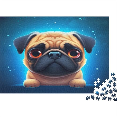 Mops Puzzle 1000 Teile Puzzles Für Erwachsene Lernspiel Herausforderungsspielzeug 1000-teilige Puzzlespiel Für Erwachsene Kinder Puzzel 1000pcs (75x50cm) von BEDPOCHY