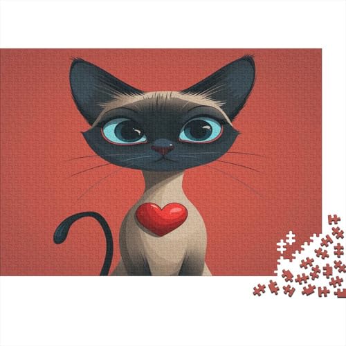 Siamese Kat Puzzle 1000 Teile,Puzzle Für Erwachsene, Impossible Puzzle, GesKükenlichkeitsspiel Für Die Ganze Familie,Puzzle Legespiel- Erwachsenenpuzzle Puzzel 1000pcs (75x50cm) von BEDPOCHY