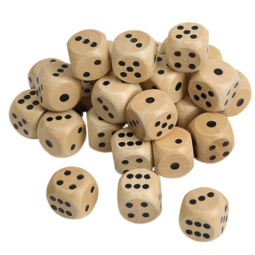 40 Stück Würfelspiel Würfel Holz 16mm Standard Holzwürfel 6 Seitige Würfel Natur Holz Spielwürfel Erwachsener Kinder Tischspiel für Partyspiele Kartenspiel Zuhause Partyspiel Zubehör von BEELUKY