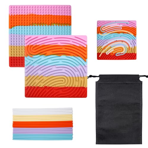BEELUKY Sensorik Activity Board Quadrat Spielzeug Activity Board Sensorisches Aktivitätstafel Sensorik Spielzeug mit Reisetasche 20 Silikonstreifen für Kinder Erwachsene Stressabbau(Regenbogenfarben) BEELUKY Sensorik Activity Board Quadrat Spielzeug Activity Board Sensorisches Aktivitätstafel Sensorik Spielzeug mit Reisetasche 20 Silikonstreifen für Kinder Erwachsene Stressabbau(Regenbogenfarben) von BEELUKY