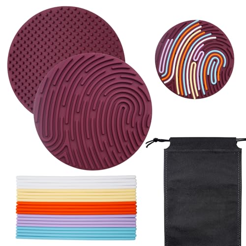 BEELUKY Sensorik Activity Board Runden Spielzeug Activity Board Sensorisches Aktivitätstafel Sensorik Spielzeug mit Reisetasche 20 Silikonstreifen für Kinder ab 3 Jahr Erwachsene Stressabbau(Rotwein) BEELUKY Sensorik Activity Board Runden Spielzeug Activity Board Sensorisches Aktivitätstafel Sensorik Spielzeug mit Reisetasche 20 Silikonstreifen für Kinder ab 3 Jahr Erwachsene Stressabbau(Rotwein) von BEELUKY