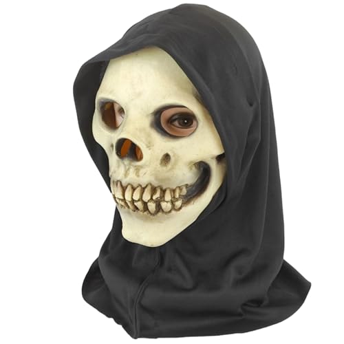 BEENODI Totenkopf Maske Halloween Kostüm Erwachsene Schwarz von BEENODI