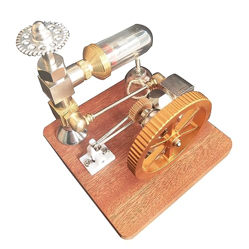 BEEOFICEPENG 1 Stück Stirlingmotor-Modell, Einstellbare Geschwindigkeit mit Vertikalem Schwungrad, Physik, Wissenschaft, Experiment, Motor, Spielzeug, Geschenk, Einfach zu Bedienen von BEEOFICEPENG
