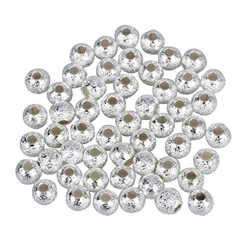BEEOFICEPENG 50 * 4mm versilberte runde Sternenstaub Perlen von BEEOFICEPENG